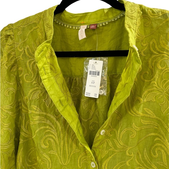 NWT Anthropologie Pilcro Bella Embroidered Button Down Size Small Petite - Picture 4 of 7